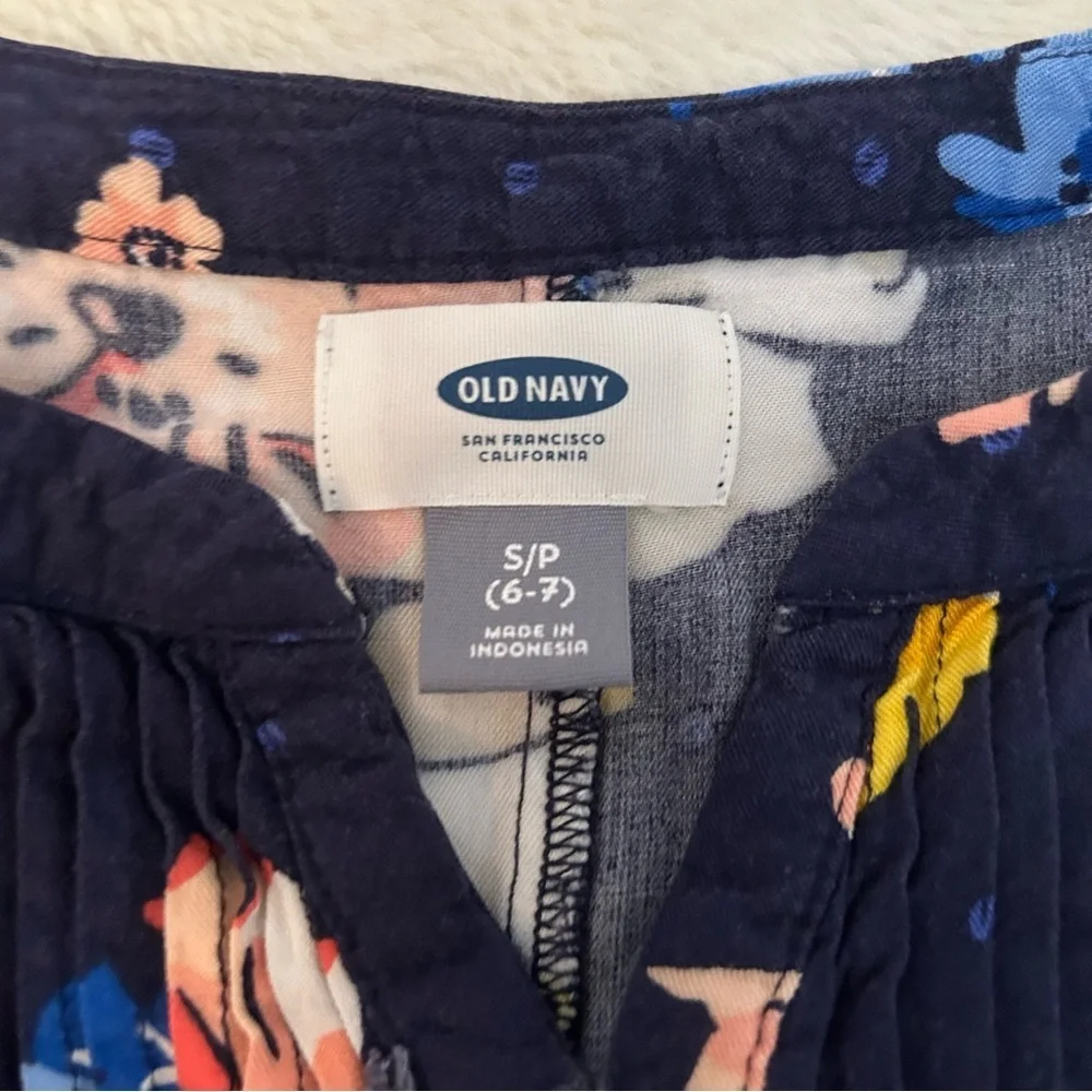 Size 6/7 GIRLS Navy Floral Dress E3
